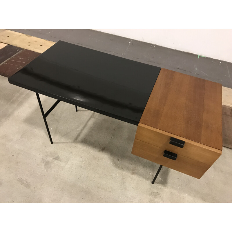 Vintage desk in oak by Pierre Paulin Thônet edition 1954