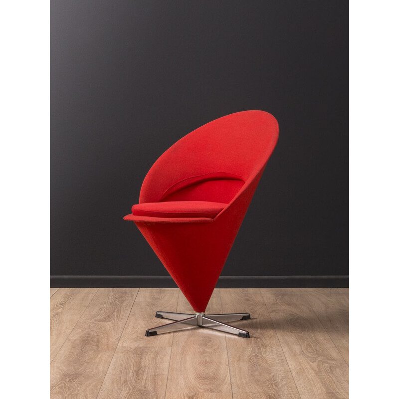Vintage "Cone" chair in red by Verner Panton from the 50s