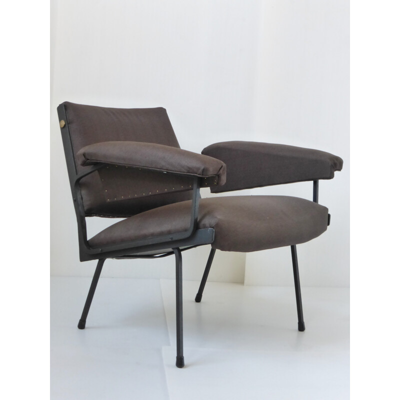 Pareja de sillones vintage de acero y jersey - 1950