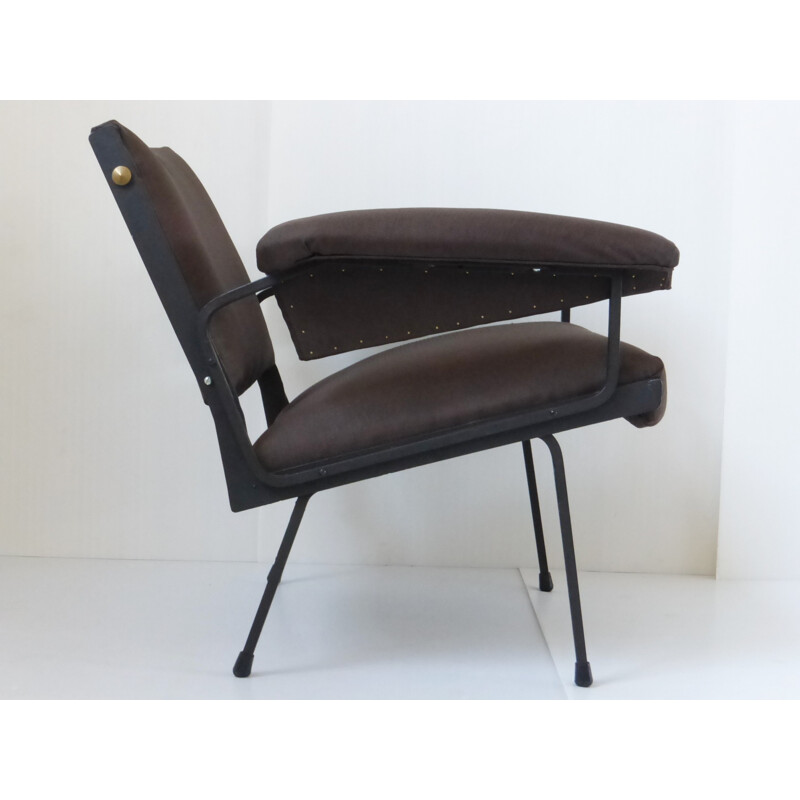 Ein Paar Vintage-Sessel aus Stahl und Jersey - 1950