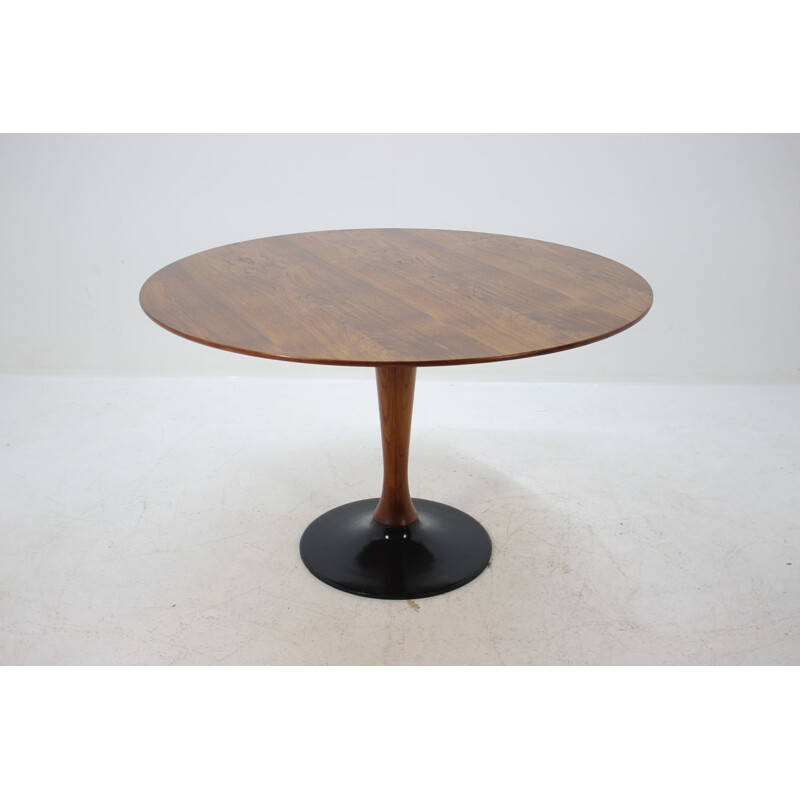 Vintage round teak dining table from the 70s 