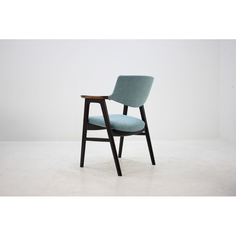 Fauteuil vintage bleu en palissandre par Erik Kirkegaard,1960