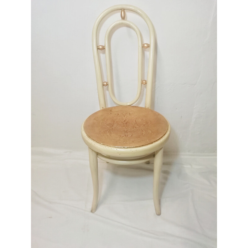 Vintage dining chair in beige by Thonet,1930