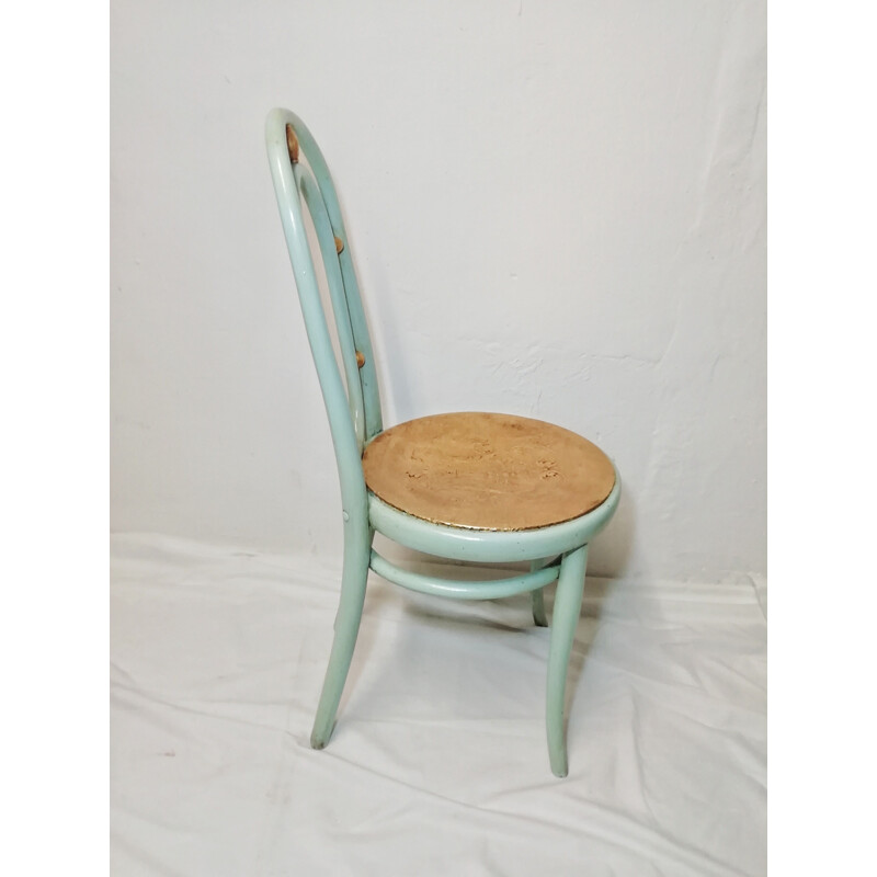 Vintage dining chair in blue by Thonet 1930