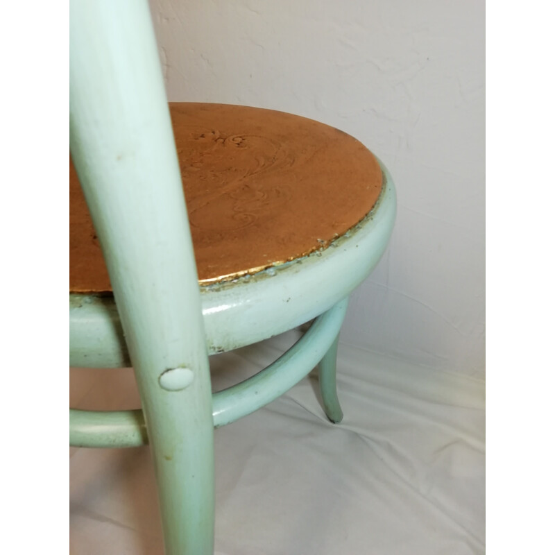 Vintage dining chair in blue by Thonet 1930