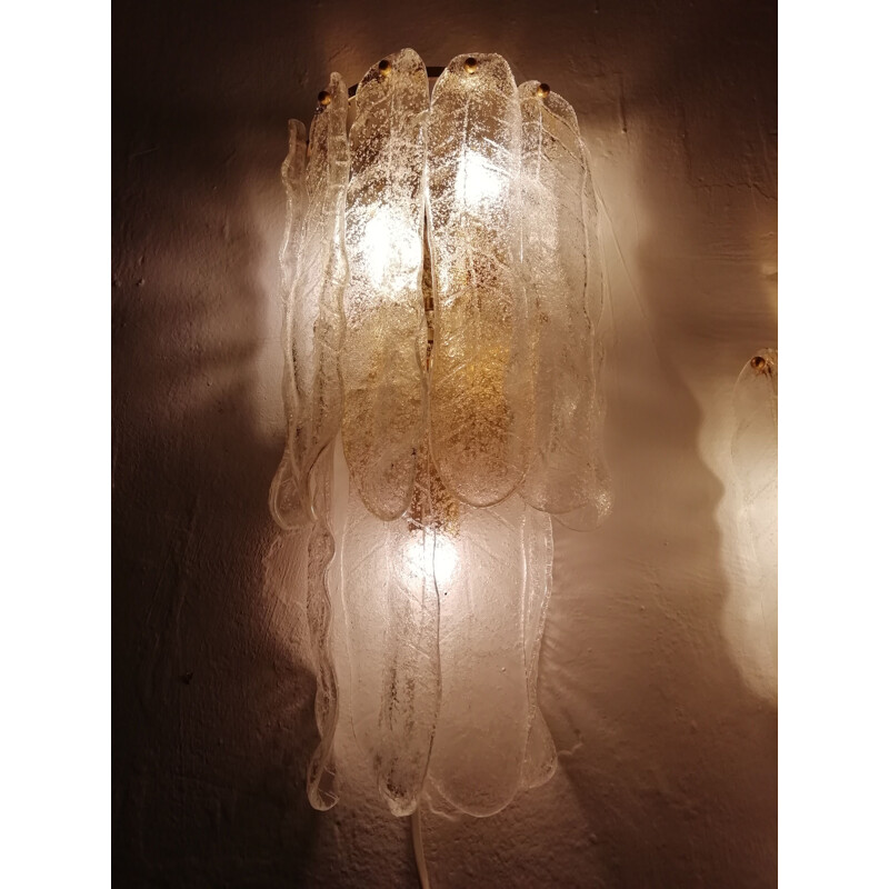 Vintage Mazzega wall lights in Murano glass, 1970  