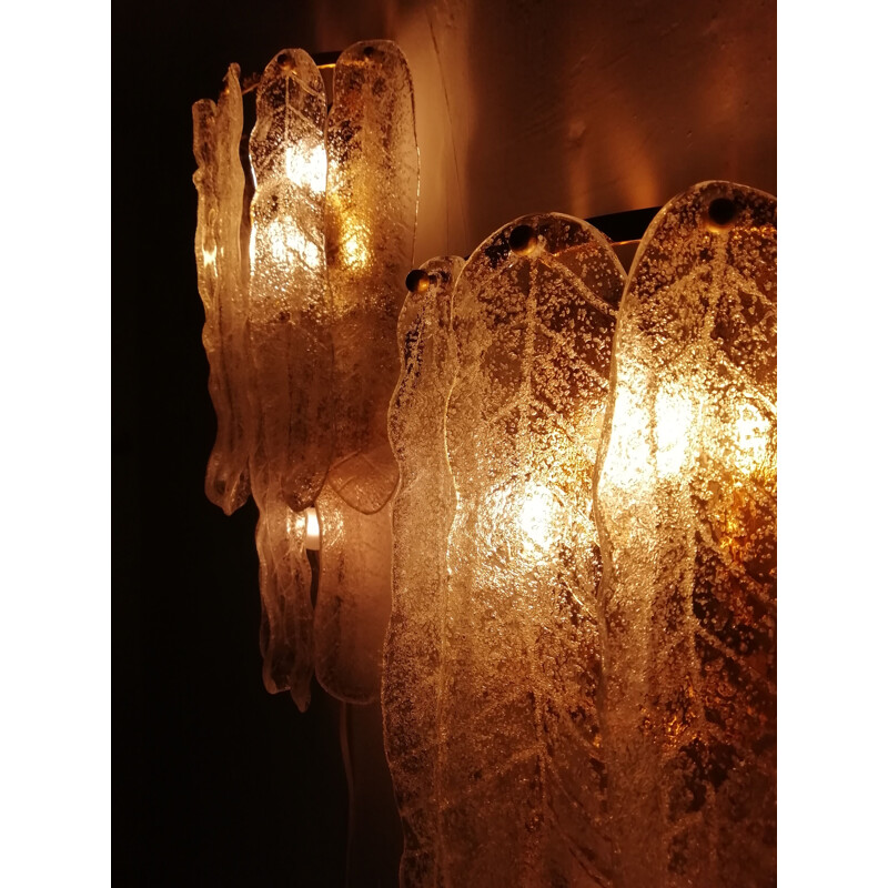 Vintage Mazzega wall lights in Murano glass, 1970  