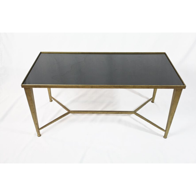 Table basse vintage plateau noir 1950