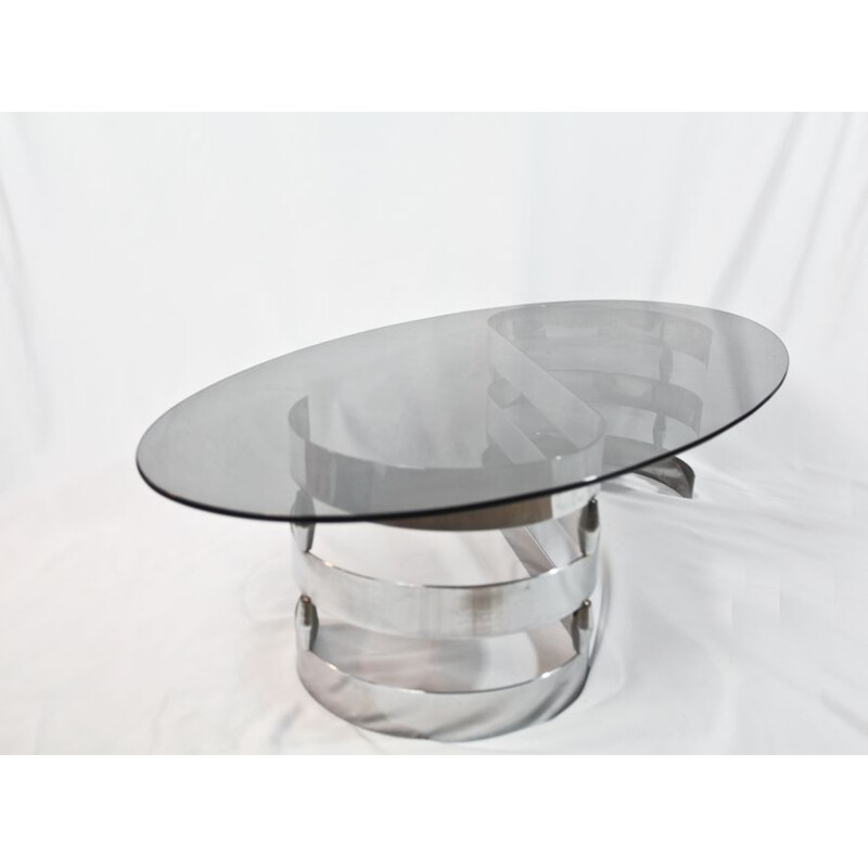 Vintage coffee table in smoked glass 1970