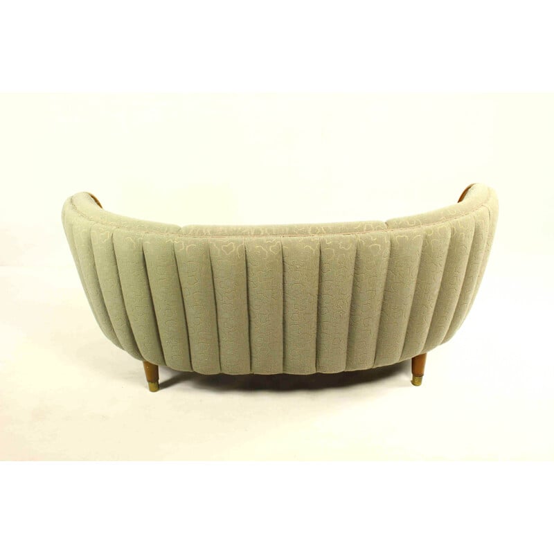 Vintage sofa model No. 96 by N.A. Jørgensen in wood and grey fabric 1950