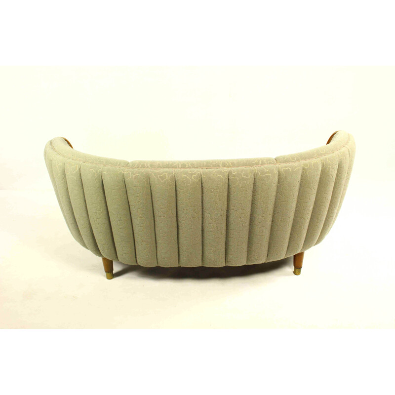 Vintage sofa model No. 96 by N.A. Jørgensen in wood and grey fabric 1950