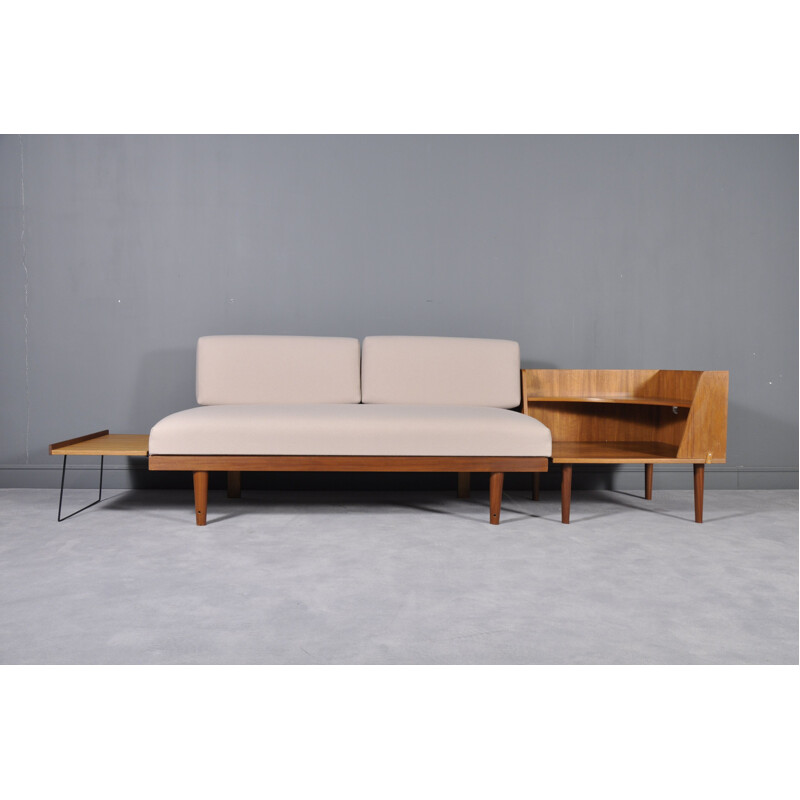 Vintage Svanette daybed by Ingmar Relling for Ekornes Svane in beige fabric 1960