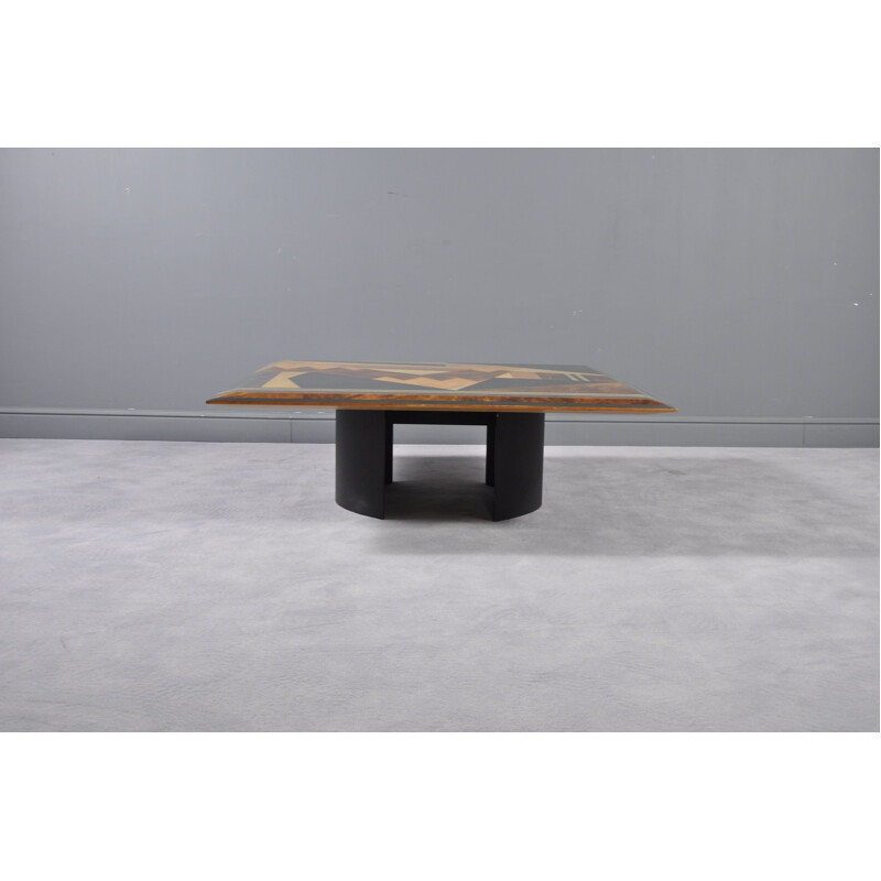 Vintage coffee table Geometric by Giovanni Offredi for Saporiti, Italy 1980s