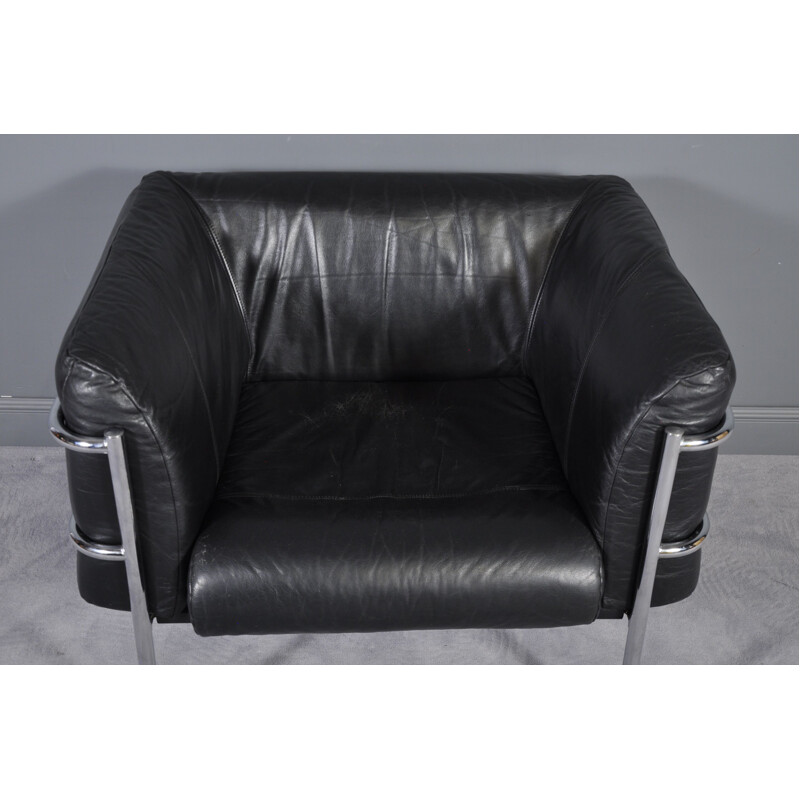 Vintage lounge chair in leather by Kebe, Denmark 1970s