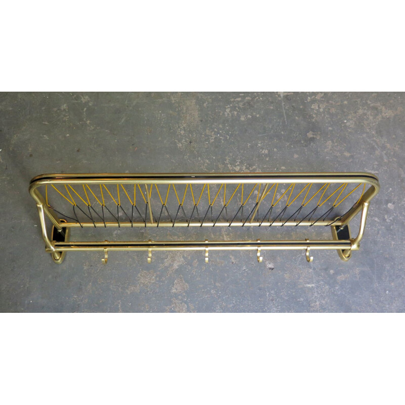 Vintage coat rack golden aluminium Germany 1950s