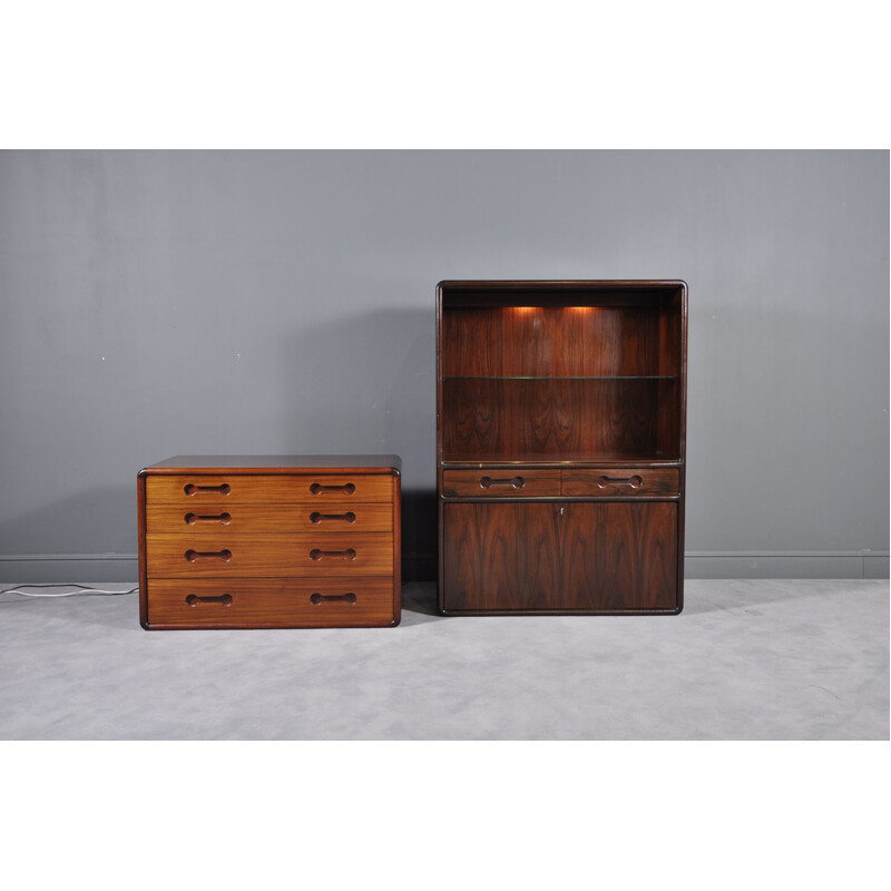 Vintage highboy chest of drawers in rosewood Nordisk Andels Eksport Denmark