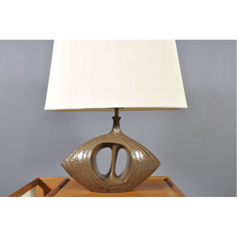 Vintage Scandinavian table lamp in bronze, 1970