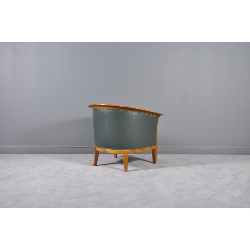 Vintage armchair in oversized leather,1970