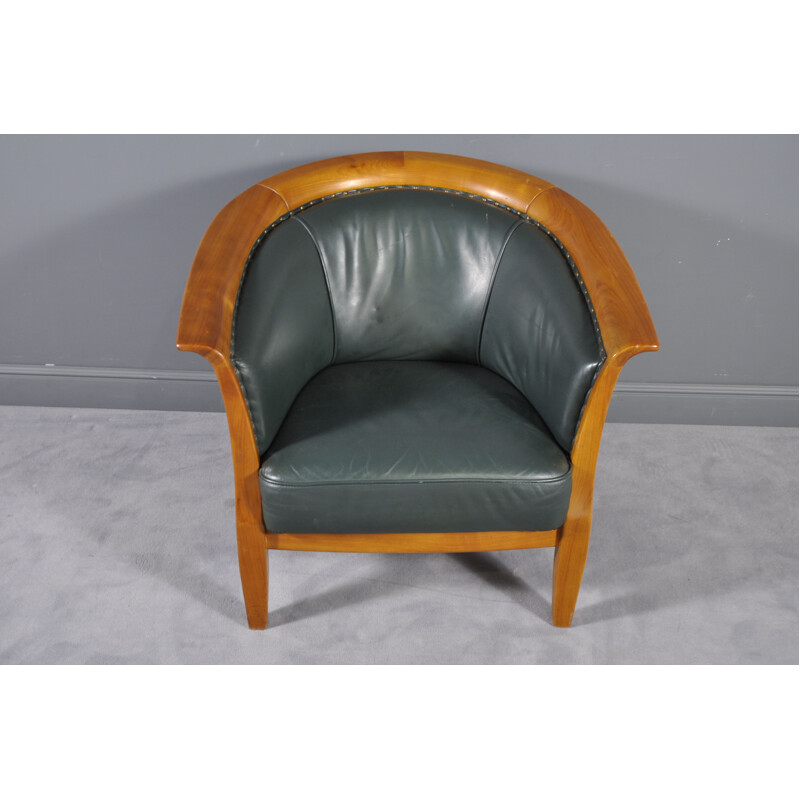 Vintage armchair in oversized leather,1970