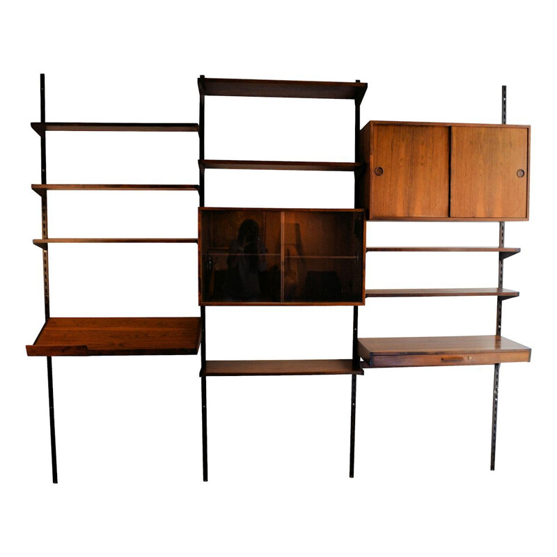 Vintage wall unit modular in rosewood by Kai Kristiansen 1960