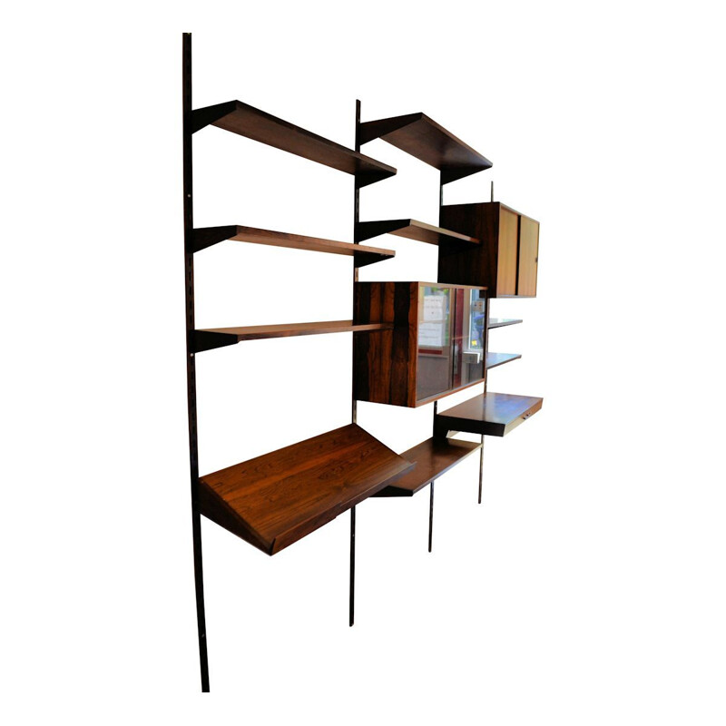 Vintage wall unit modular in rosewood by Kai Kristiansen 1960