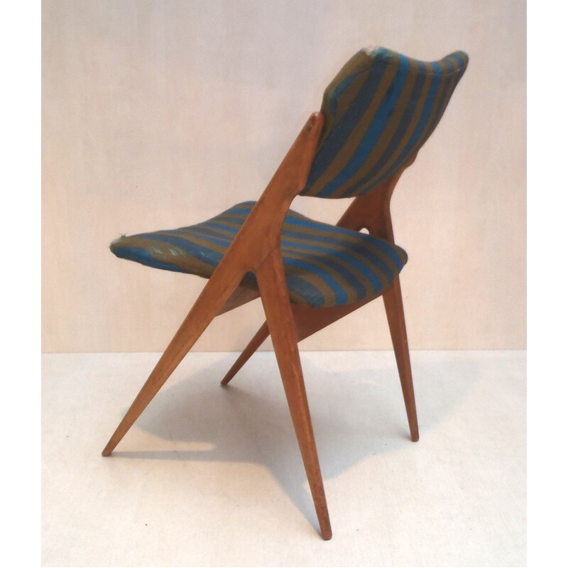 6 dining chairs, Gérard GUERMONPREZ - 1950s 