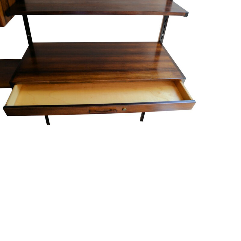 Vintage wall unit modular in rosewood by Kai Kristiansen 1960