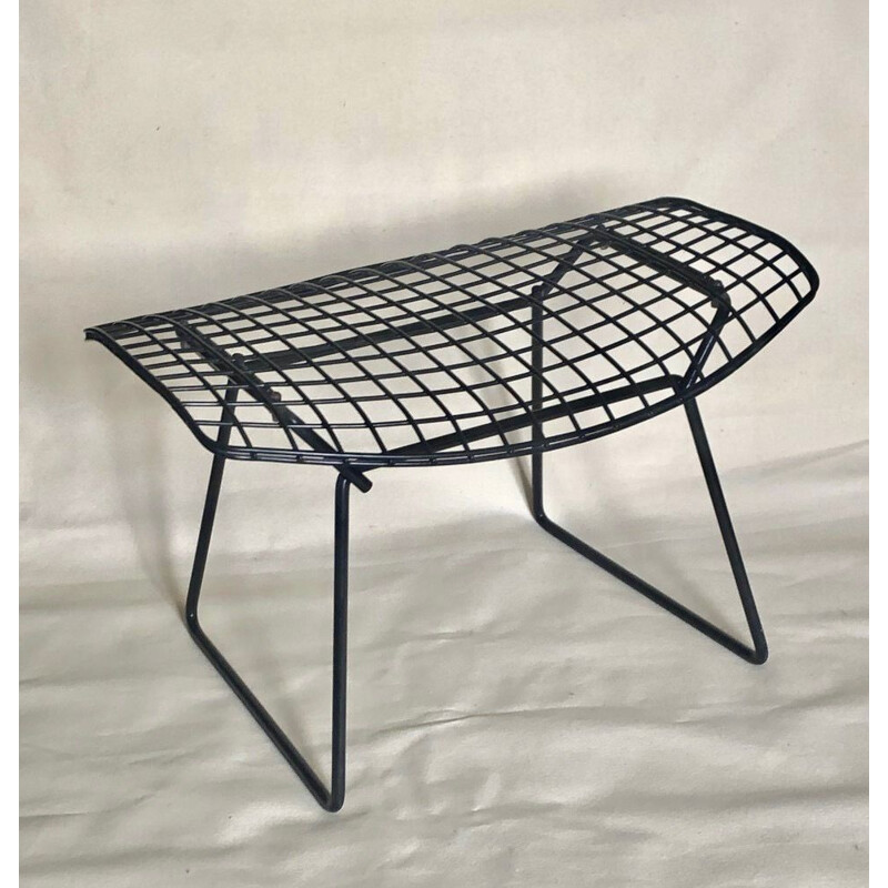 Repose pieds vintage ottoman noir par harry bertoia