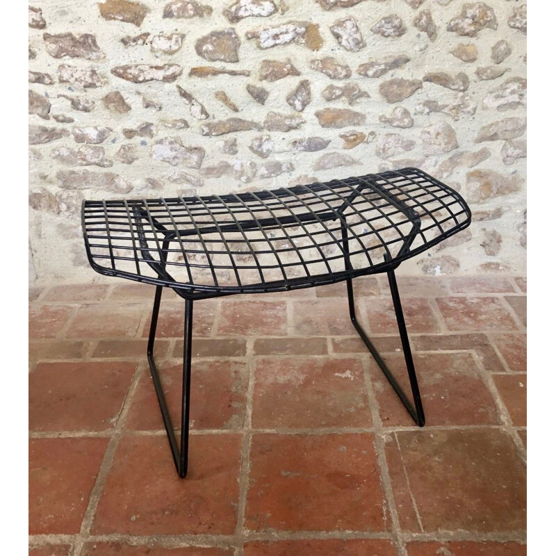 Ottoman vintage footstool black by Harry Bertoia