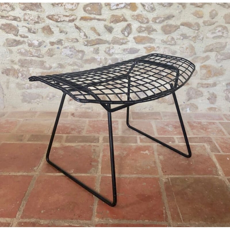 Ottoman vintage footstool black by Harry Bertoia