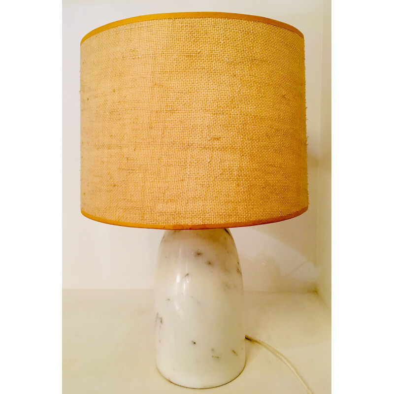 Vintage table lamp in white marble 1960-70s