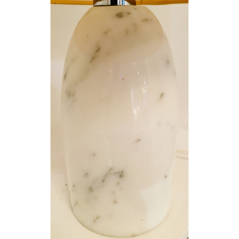 Vintage table lamp in white marble 1960-70s