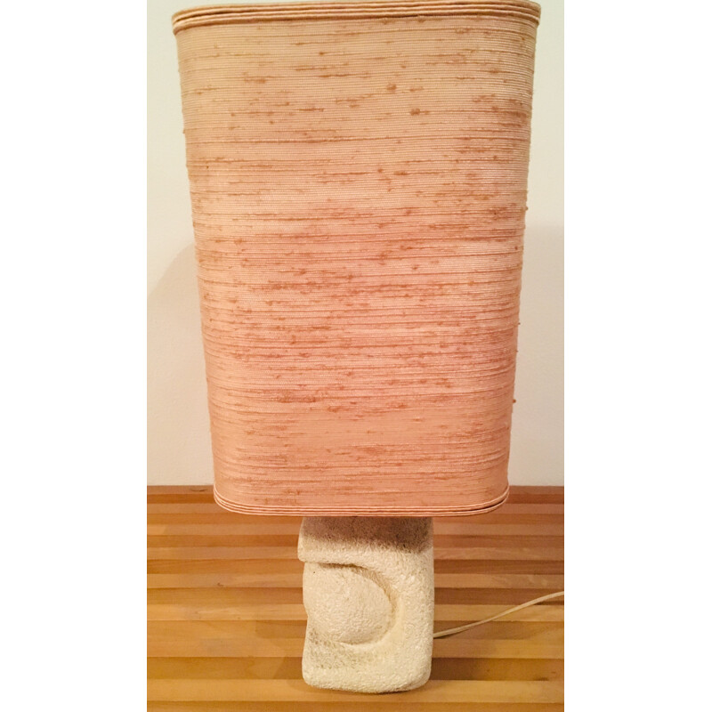 Vintage table lamp in natural stone Sculpture by Albert Tormos 1960-70s