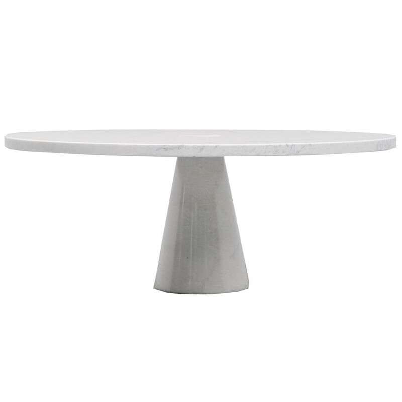 Table basse design AGAPECASA Eros 160cm ronde, Angelo Mangiarotti Blanc Carrara