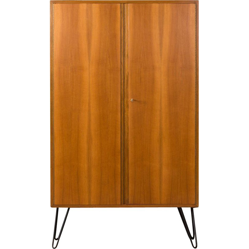 Vintage shoe cabinet in walnut by WK Möbel Germany 1950s