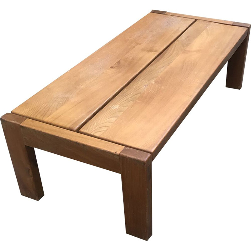 Vintage bench made of solid elm by Regain,1970