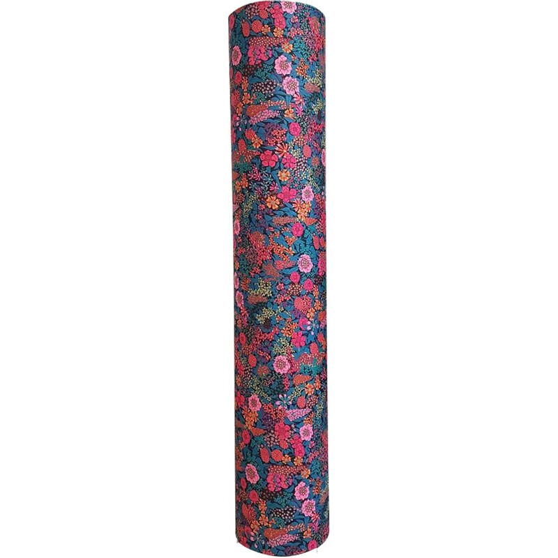 Lampadaire tube vintage en tissu Liberty