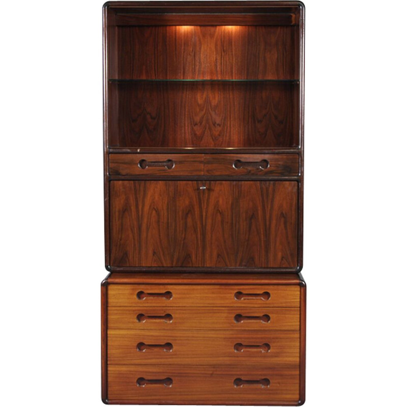 Vintage highboy chest of drawers in rosewood Nordisk Andels Eksport Denmark