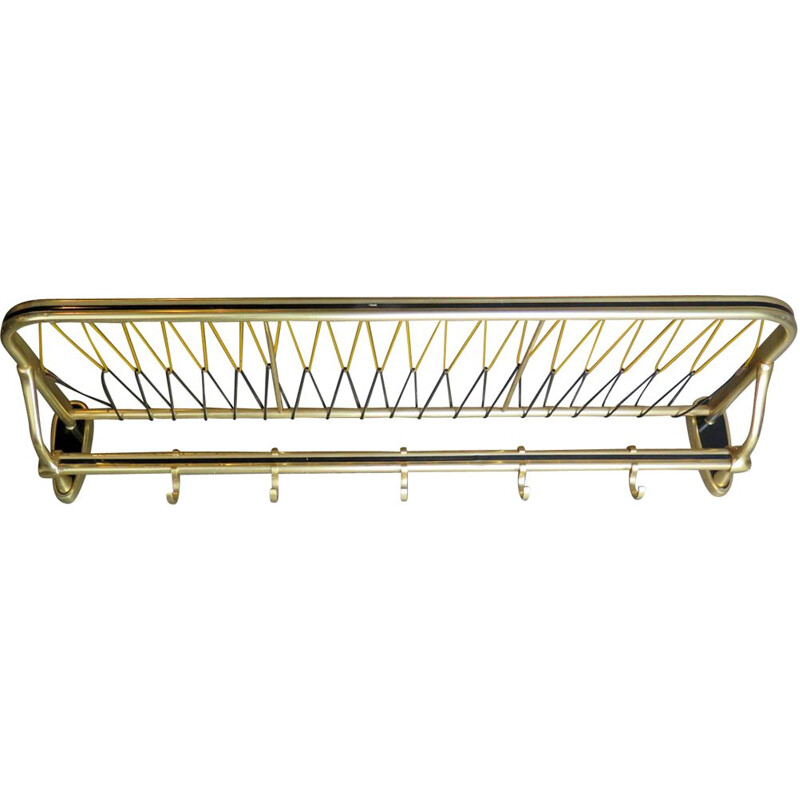 Vintage coat rack golden aluminium Germany 1950s