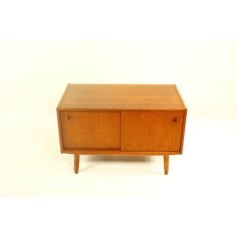 Vintage danish sideboard in teakwood with sliding doors 1960