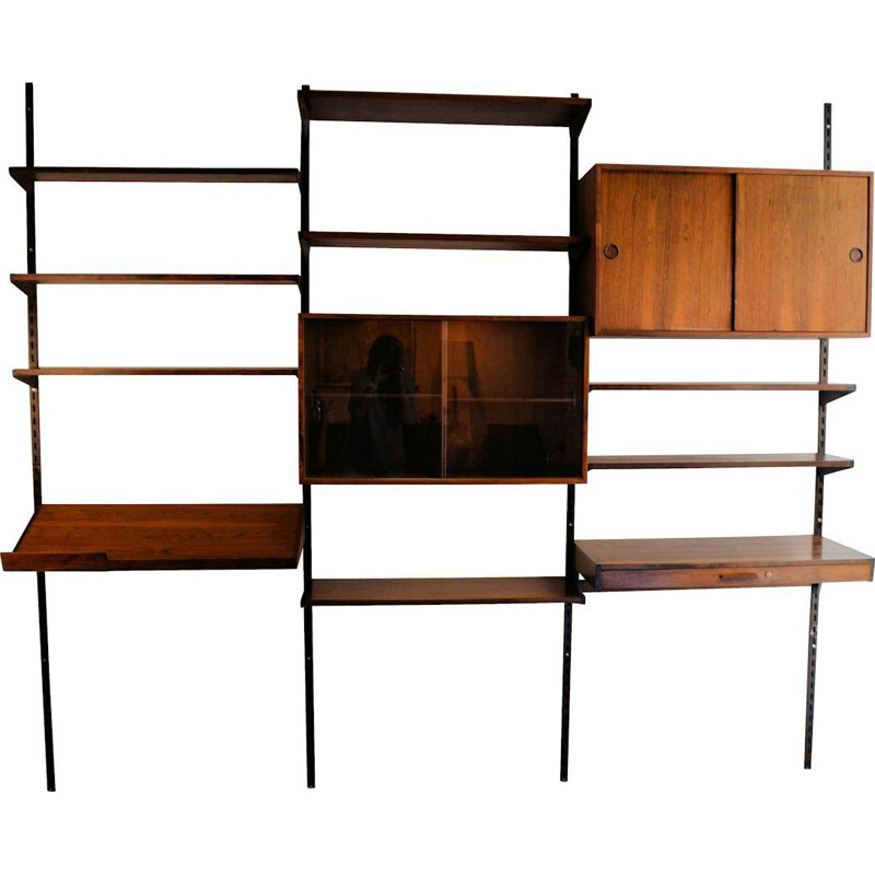 Vintage wall unit modular in rosewood by Kai Kristiansen 1960