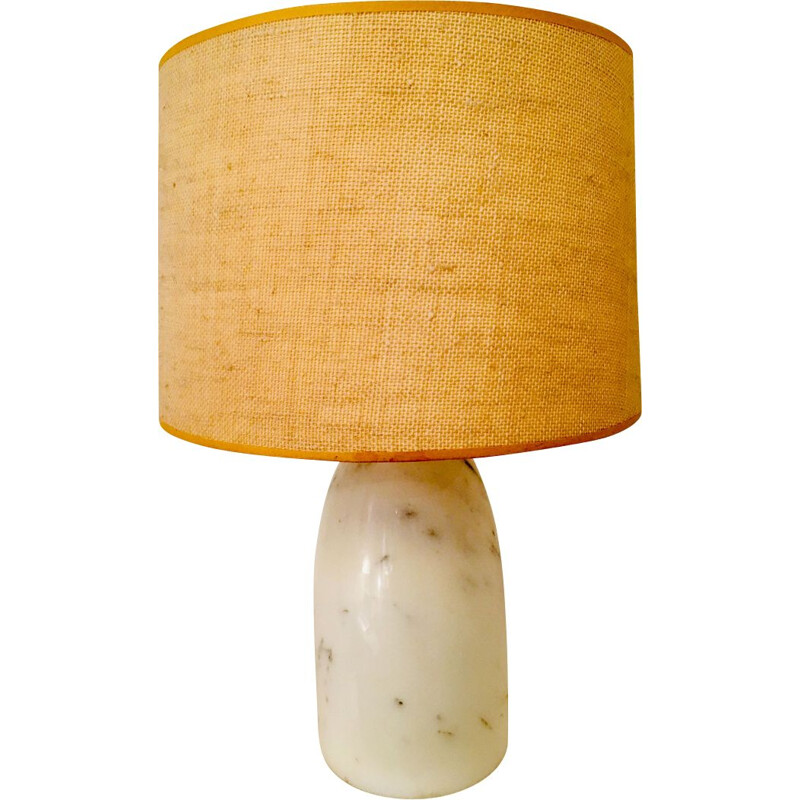 Lampe de table vintage en marbre blanc 1960-70s