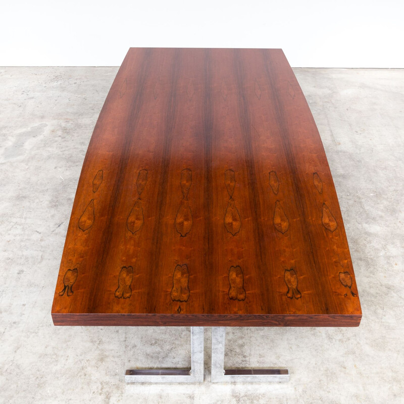 Table à repas vintage ovale en bois pour Kondor années 1960