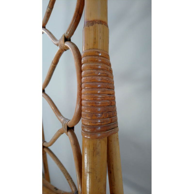 Pair of vintage chairs in bamboo and rattan 1970s