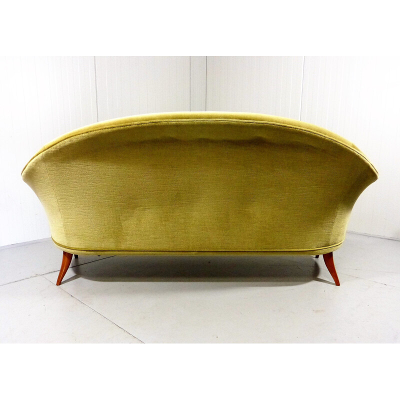 Vintage Paradiset sofa by Kerstin Hörlin-Holmquist for Nordiska Kompaniet in green velvet 1950