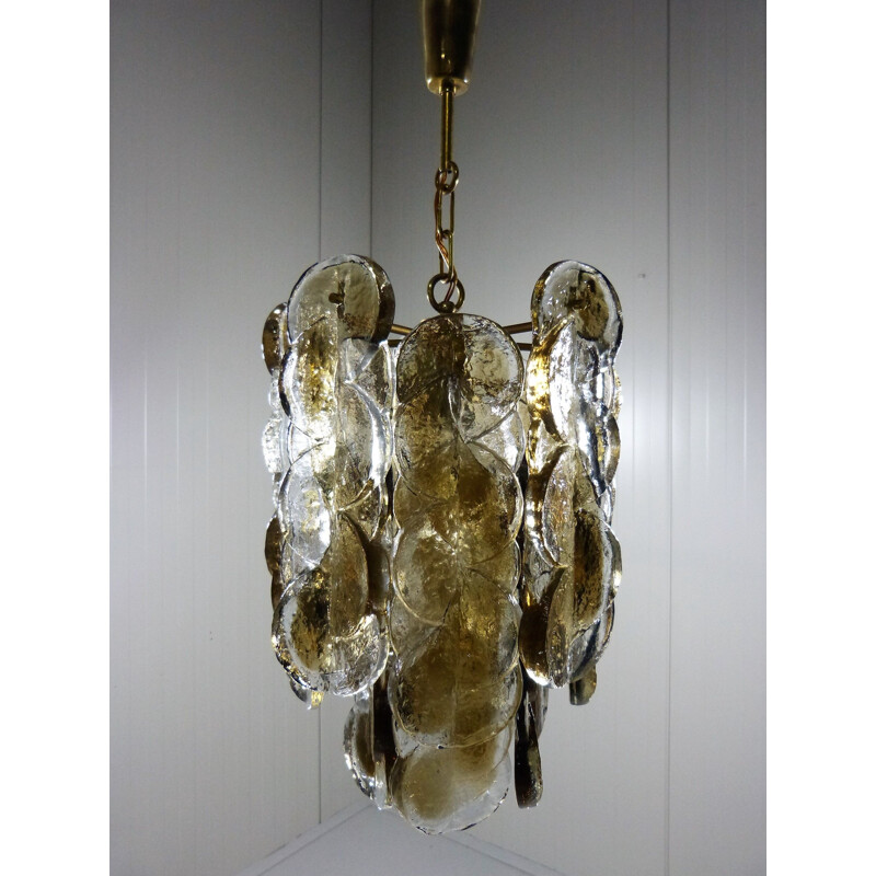 Vintage Citrus chandelier for Kalmar Franken KG in glass and iron 1970