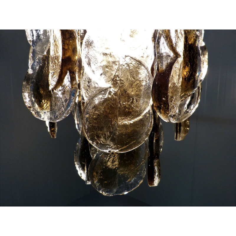 Vintage Citrus chandelier for Kalmar Franken KG in glass and iron 1970
