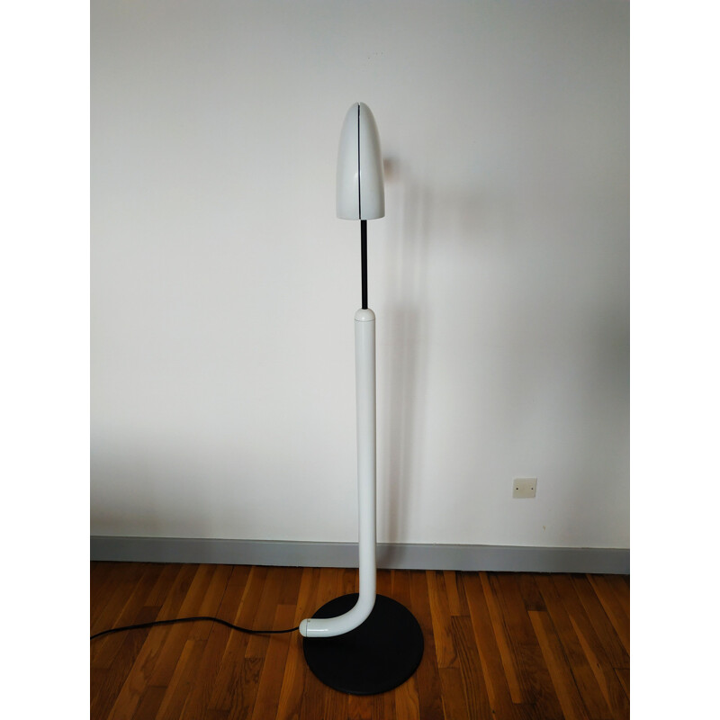 Vintage Tomo floorlamp for Luci in white metal 1980