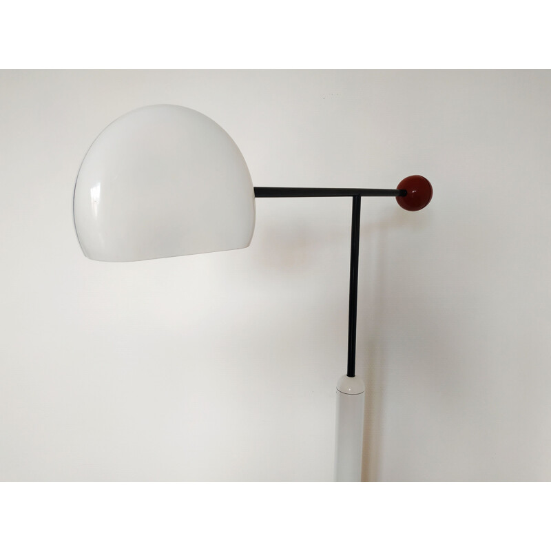 Vintage Tomo floorlamp for Luci in white metal 1980