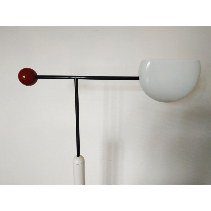 Vintage Tomo floorlamp for Luci in white metal 1980